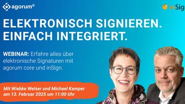 Webinar Elektronsiche Unterschrift in agorum core