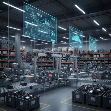 Lagerverwaltung mit RFID-Tracking für recycelte Automobilmaterialien