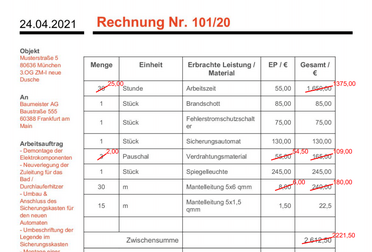 Beispielrechnung aus der Mineralölbranche zeigt 9 Seiten mit 549 Rechnungspositionen, die in wenigen Sekunden erfasst werden.