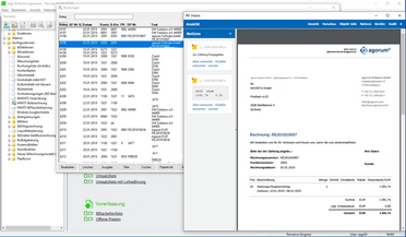Bildschirmfoto zeigt die Digitalisierung von QR-Rechnungen für KMUs im Dokumentenmanagement-System (DMS) mit Integration zu Sage 50 Extra.