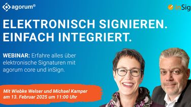 Webinar Elektronsiche Unterschrift in agorum core