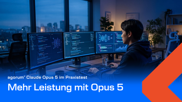 Claude Opus 5 im Praxistest mit ALBERT | AI – Teaserbild im agorum-Design