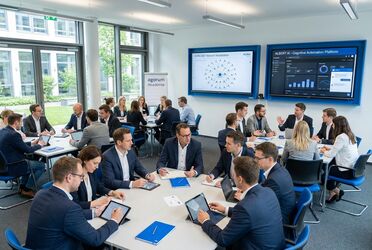 Teilnehmer in einer agorum Academy Schulung für NORA 360° und ALBERT AI