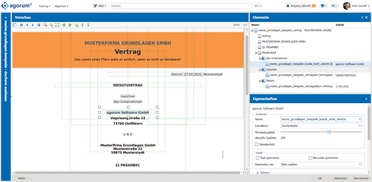 DMS agorum core docform zeigt die automatische Erfassung und Verknüpfung von Dokumentendaten wie Rechnungsnummer, Datum und Preis.