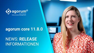 Bild zeigt die Release-Informationen für agorum core 11.8.0, ein Open Source Dokumentenmanagement-System.