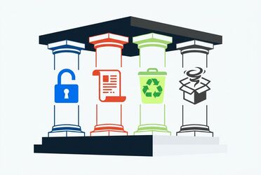 Vier Säulen der agorum core Architektur: Berechtigungen, Audit-Trail, Papierkorb und Sandbox als Fundament für sichere KI-Nutzung