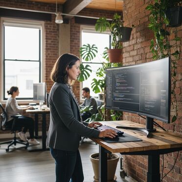 Entwicklerin bei der KI-Integration