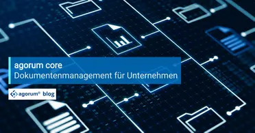 Grafische Darstellung eines Dokumentenmanagement-Systems, das die Digitalisierung von Geschäftsprozessen und Dokumenten für Unternehmen vereinfacht.