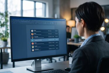 Versionshistorie mit Kennzeichnung einer von der KI erstellten Notiz im Dokumentenmanagement