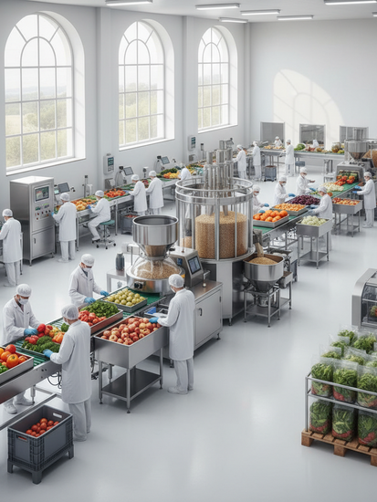 Moderne Veredelungsanlage für landwirtschaftliche Produkte