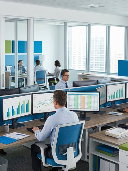 Modernes Inkassobüro mit digitaler Arbeitsumgebung