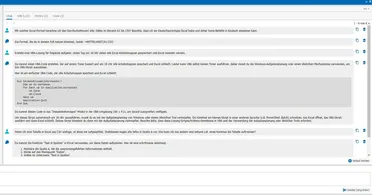 KI-Chatbot gibt Tipps zur Excel-Formel, VBA-Skript und CSV-Import. Lösung für Tabellen und Datenaufteilung.