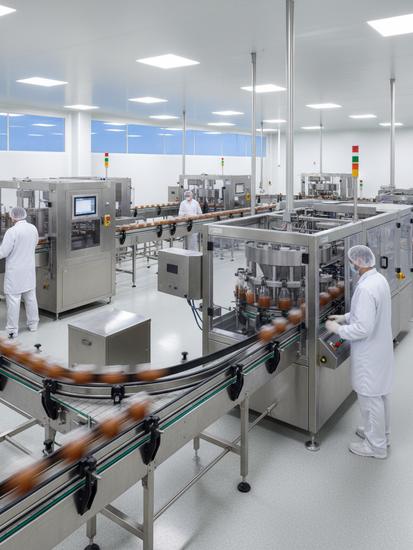 Moderne Lebensmittelmaschinen in der Produktion
