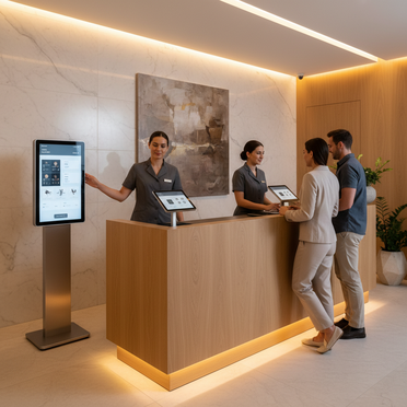 Digitales Spa-Buchungssystem an der Rezeption