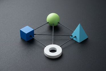 Symbolische Vernetzung von Informationen als Stilllebenfotografie fuer NORA 360 Grad in agorum core pro