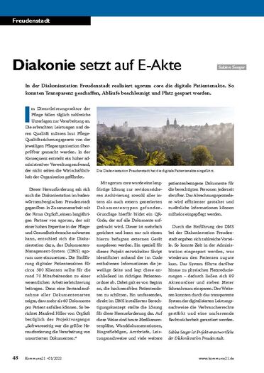 Die Diakoniestation Freudenstadt hat mit einem Dokumentenmanagement-System die digitale Patientenakte eingeführt.