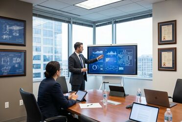 Beratungsgespräch für digitale Lösungen in Patentkanzlei