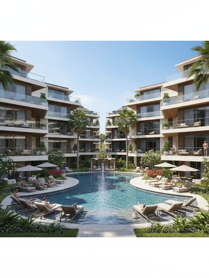Moderne Ferienwohnungsanlage mit Pool