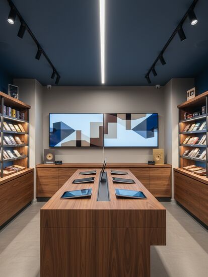 Moderner Tabakwarenhandel mit digitaler Ausstattung