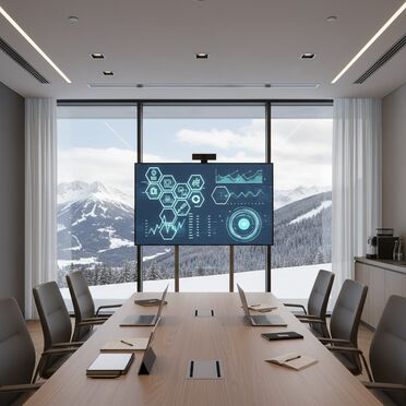 Präsentationsraum für Digitalisierungsberatung im Wintersport