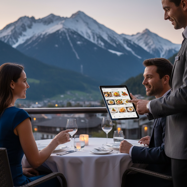 Digitale Speisekarte im Einsatz