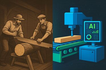 Vergleich zwischen traditioneller Handarbeit und moderner KI-gestützter Automatisierung