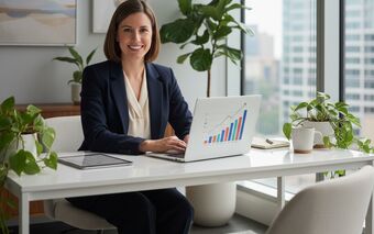 Finanzierungsberaterin im modernen Büro