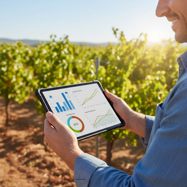 Digitales Weinberg-Management mit Tablet