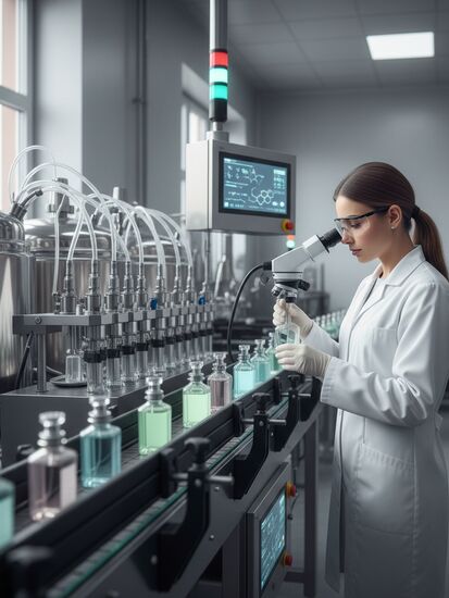 Moderne Parfümproduktion mit Hightech-Ausstattung und Qualitätskontrolle