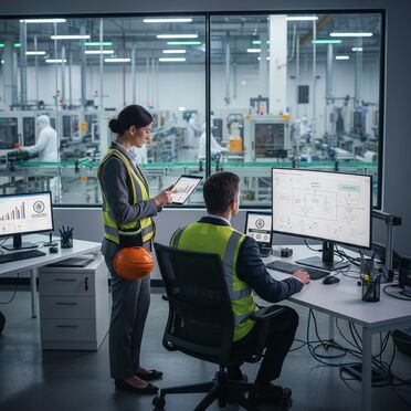 Qualitätsmanager prüfen Produktionsdokumentation digital