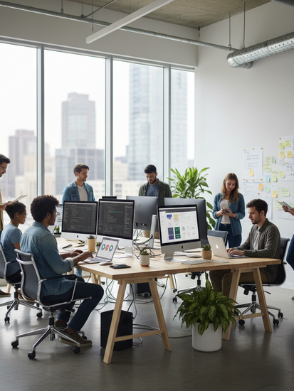 Software-Entwicklungsteam im modernen Büro