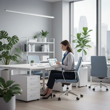 Publishing Executive mit Tablet