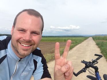 Oliver Schulze, Geschäftsführer von agorum Software GmbH privat beim Radfahren