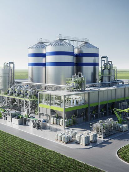 Moderne Düngemittelproduktion mit digitalen Technologien