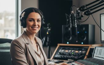 Podcast-Produktionsberaterin im Studio