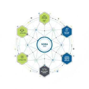 Vernetztes Ökosystem der Duftindustrie mit NORA 360°