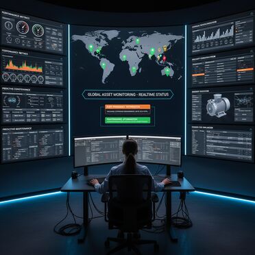 Kontrollraum mit Remote-Monitoring für Pumpsysteme