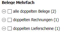 Dokumentenmanagement-System zeigt Optionen zum Erkennen von doppelten Belegen, Rechnungen und Lieferscheinen.