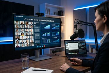 Professionelles Webinar-Setup für den KI-Wissenstransfer an Mittelstandsunternehmen