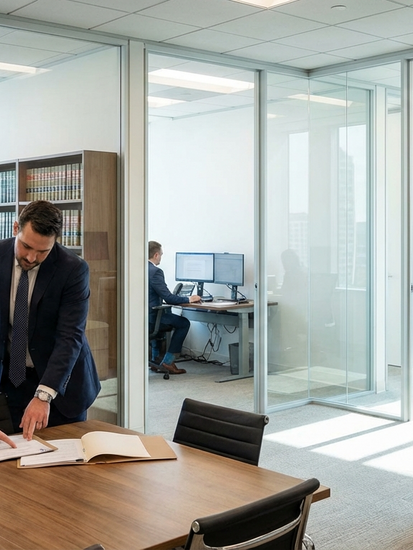 Moderne Anwaltskanzlei mit Digitalisierung