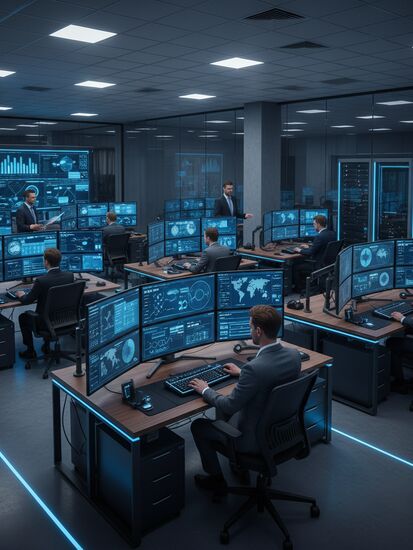 Cybersecurity Operations Center mit Sicherheitsexperten