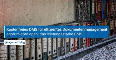 Eine Reihe von Ordnern symbolisiert die Dokumentenverwaltung, agorum core open bietet ein leistungsstarkes Open Source DMS für effiziente Dokumentenverwaltung in Unternehmen.