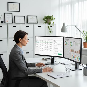 CFO prüft digitale Rechnungen und Compliance-Berichte