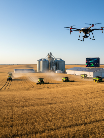 Moderne Agrargenossenschaft mit digitalem Feldmanagement
