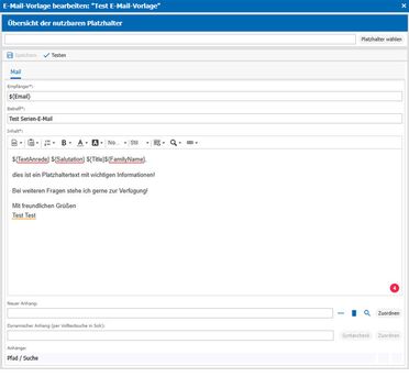 E-Mail-Vorlage in agorum core erstellen und versenden