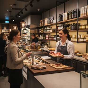 Persönliche Kundenberatung in Feinkostläden