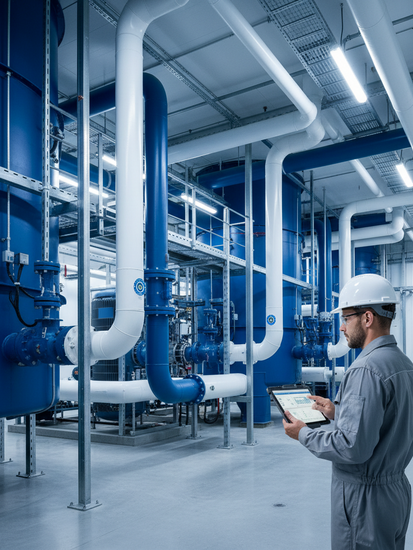 Moderne Kältetechnikanlage mit digitaler Steuerung