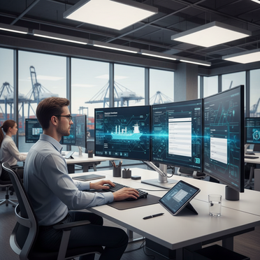 Digitale Zollabwicklung im modernen Büro