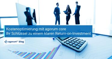 Ein Diagramm zeigt die Kosteneinsparungen durch die Implementierung eines Dokumentenmanagement-Systems (DMS) zur Maximierung des Return-on-Investment (ROI).