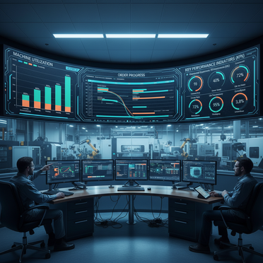 Dashboard mit Produktionsdaten und KPIs der Blechbearbeitung
